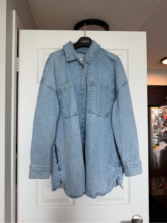 Abercrombie & Fitch Jackets & Blazers - Abercrombie & Fitch Light Blue Oversized Denim Shirt Jacket